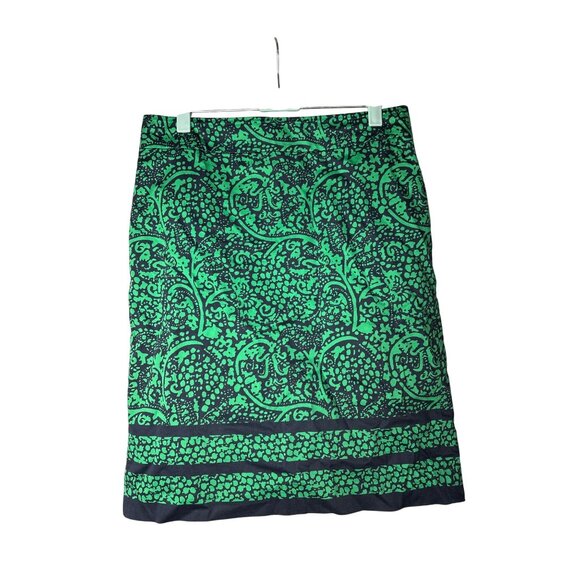 Ann Taylor Factory Dresses & Skirts - Ann Taylor Factory Pencil Skirt 4 Knee Length Green Black Abstract Floral Lined